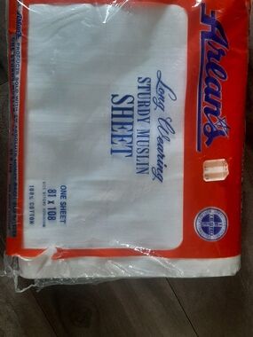 Vintage Arlan's Long Wearing Sturdy Muslin Sheet 81 x 108~100% Cotton